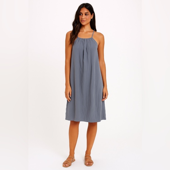 ▪️Sancia Blue Moonlight Halter Strap/Neck Midi Dress M - Picture 1 of 10